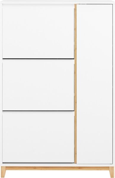 SoBuy FSR189-WN Schuhschrank, MDF, Lackiert, Weiß, 80 x 122 x 34 cm