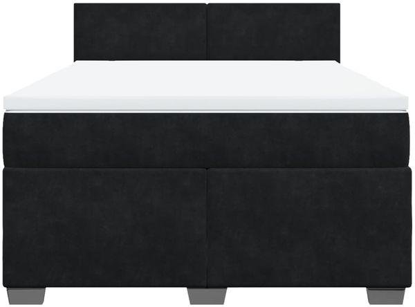 vidaXL Boxspringbett mit Matratze Schwarz 160x200 cm Samt 3286350 Bild 4