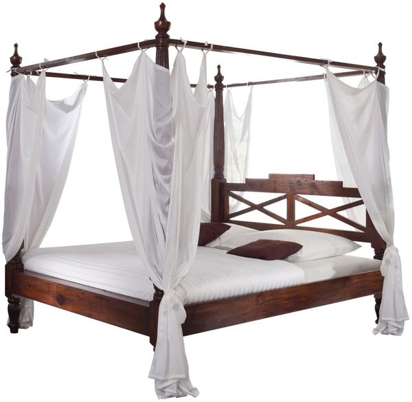 Himmelbett Akazie 180x200x224 nougat lackiert OXFORD #246
