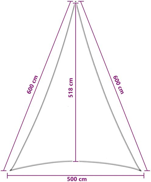 vidaXL Sonnensegel 5 x 6 x 6 m HDPE 42032915 Bild 8
