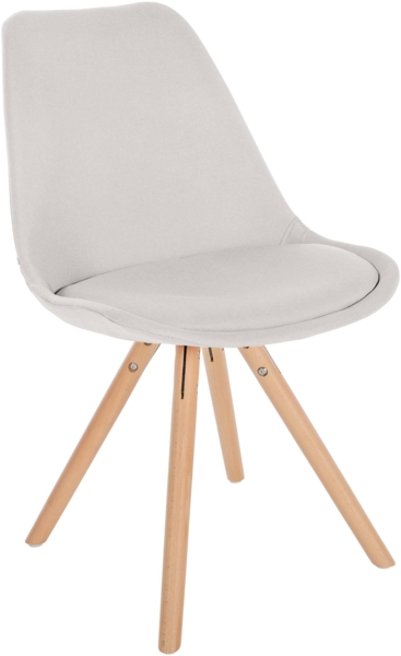 CLP Besucherstuhl Esszimmerstuhl Sofia mit Stoffbezug und hochwertiger Polsterung,creme natura (rund)