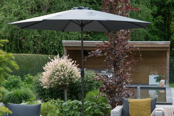 Stock-Sonnenschirm LOTUS, Ø300 cm in verschiedenen Farben taupe