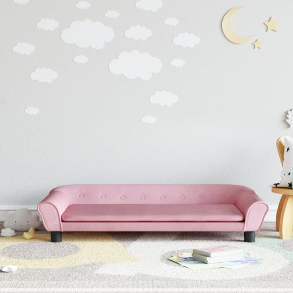 vidaxl Kindersofa 100 x 50 x 26 cm Samt, Rosa