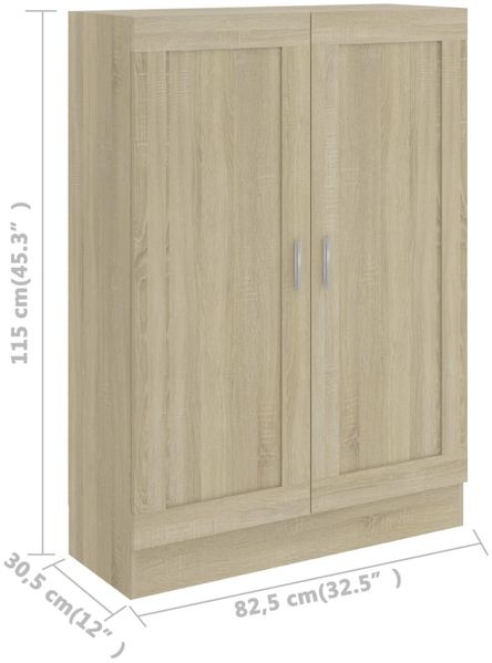 vidaXL Bücherschrank Sonoma-Eiche 82,5x30,5x115 cm Holzwerkstoff 802717 Bild 8