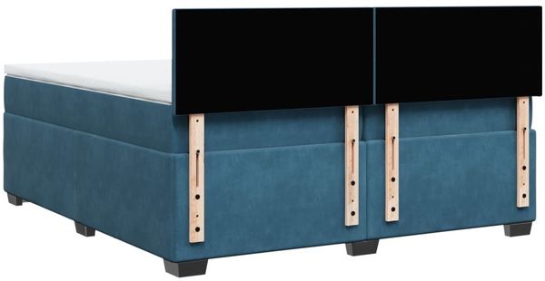 vidaXL Boxspringbett mit Matratze Dunkelblau 200x200 cm Samt 3286400 Bild 9