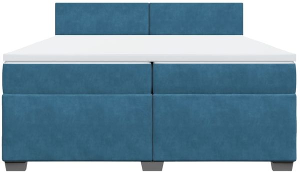 vidaXL Boxspringbett mit Matratze Dunkelblau 200x200 cm Samt 3286400 Bild 3