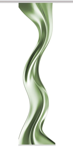 HOME WOHNIDEEN Schiebevorhang Dekostoff Seidenoptik Digitaldruck "Oakley" 245 x 60 cm 1x Schiebewand inkl. Paneelwagen und Klemmleiste Grün