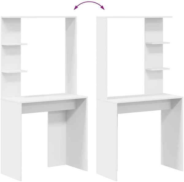 vidaXL Schreibtisch mit Regal Weiß 78,5 x 37 x 154,5 cm Holzwerkstoff 869338 Bild 9