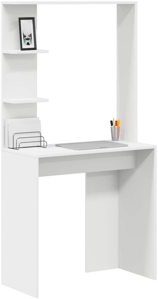 vidaXL Schreibtisch mit Regal Weiß 78,5 x 37 x 154,5 cm Holzwerkstoff 869338 Bild 3