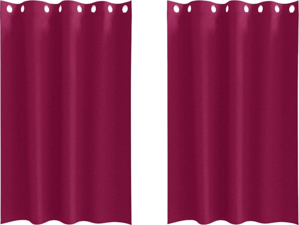 vidaXL Verdunkelungs-Vorhänge mit Ringen 2 pcs Weinrot 175 x 140 cm 4107354