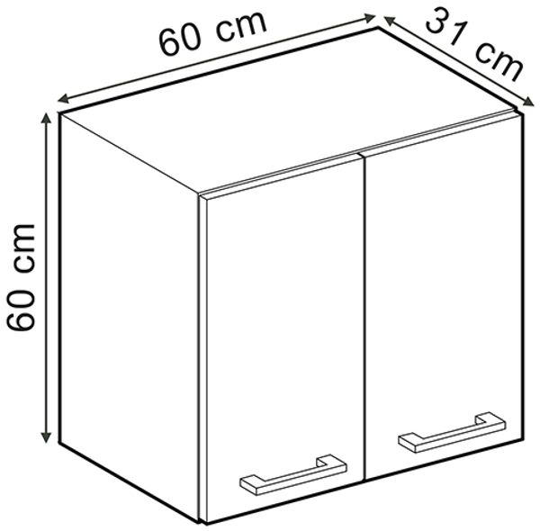 Hängeschrank R-Line Anthrazit Landhaus 60 cm Vicco Bild 3
