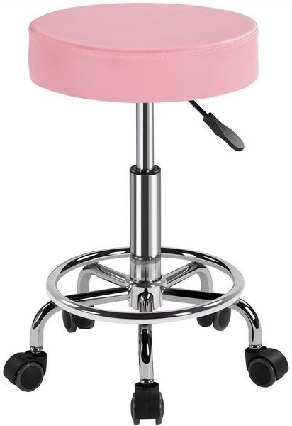 Yaheetech Drehhocker Barhocker Höhenverstellbarer Barstuhl mit Rollen, 50,5 cm – 65 cm H Arbeitshocker mit Drehbarer Sitzfläche