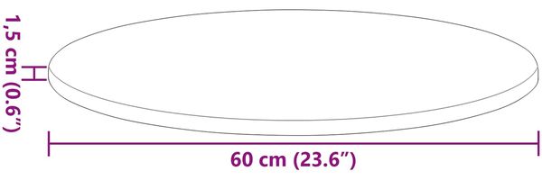 vidaXL Tischplatte Schwarz Ø 60 x 1,5 cm Holzwerkstoff 880402 Bild 10