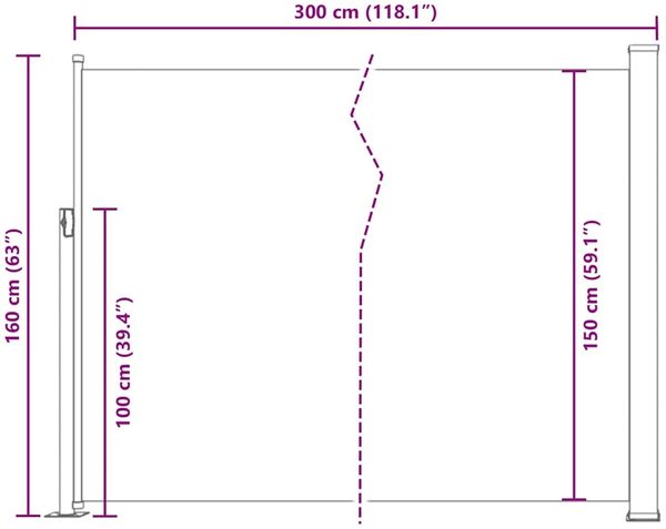 vidaXL Ausziehbare Seitenmarkise 160x300 cm Braun 41547 Bild 10