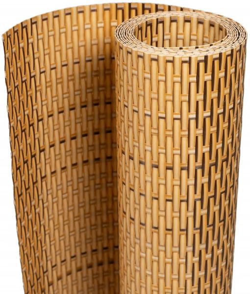 vidaXL Balkon-Sichtschutz Hellbraun 600x90 cm Poly Rattan 156275 Bild 2