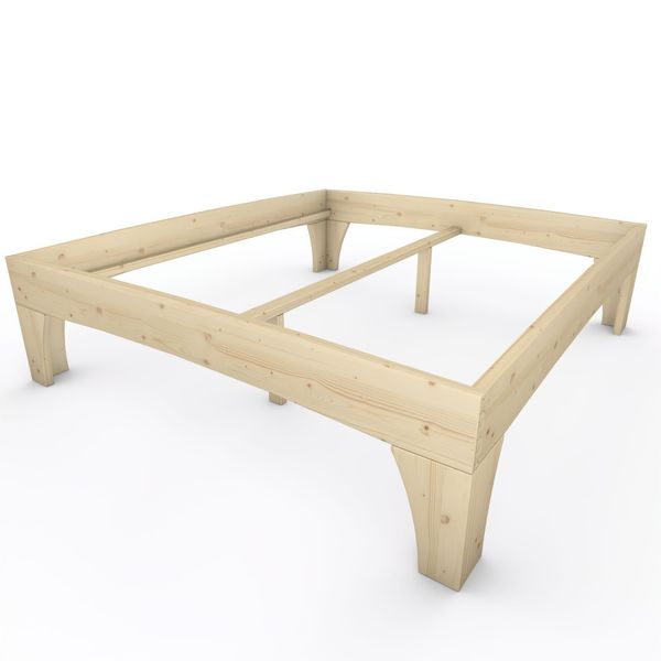 Holzbett (Fichte) "Rosi" 200 x 220 cm 58 cm ohne Kopfteil Massivholzbett Bett