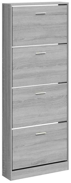 Schuhschrank, Schuhkipper für Flur, skandinavisch Grau Sonoma 59x17x150 cm Holzwerkstoff