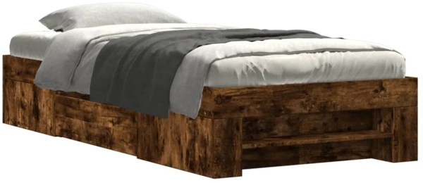 vidaXL Bettgestell ohne Matratze Räuchereiche 100x200 cm Holzwerkstoff 3295489