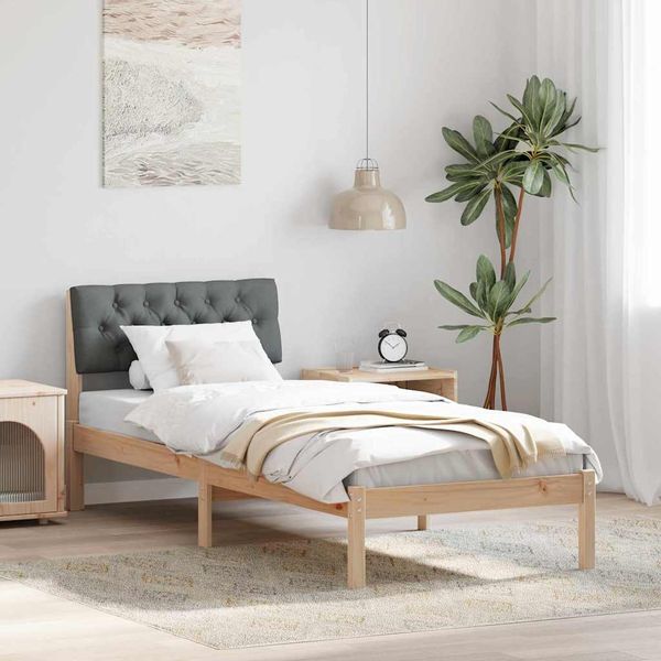 vidaXL Bettgestell Braun und Dunkelgrau 80 x 200 cm Massivholz Kiefer 878640