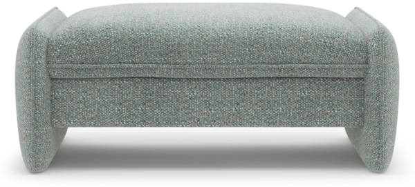 Micadoni Hocker Georgia Groß 1-Sitzer Chenille Gedämpftes Blau