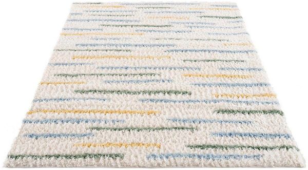 Carpet City Hochflor-Teppich Pulpy 562, rechteckig, Höhe: 30 mm, besonders weich, Streifen, Wohnzimmer, Schlafzimmer, Kinderzimmer