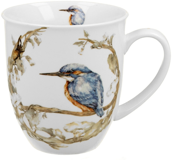 DUO World of Birds Becher 650 ml COMMON KINGFISHER (Eisvogel) New Bone China Porzellan
