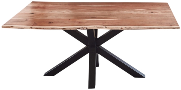 Baumkante Esstisch Akazienholz massiv Metallgestell Natur 160x85 cm schwarz QUINCY 524779 Bild 6