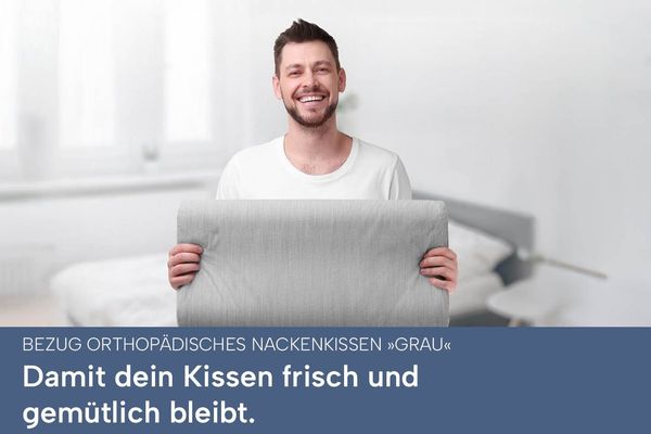 casimum Kissenbezug Ergo Vario grau, Passend für ergonomisches Nackenstützkissen 60x30cm, Doppelpack (2Stk)