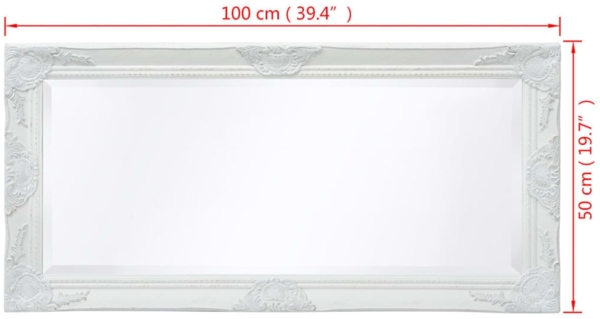 Wandspiegel im Barock-Stil, weiß, 100x50 cm Bild 8