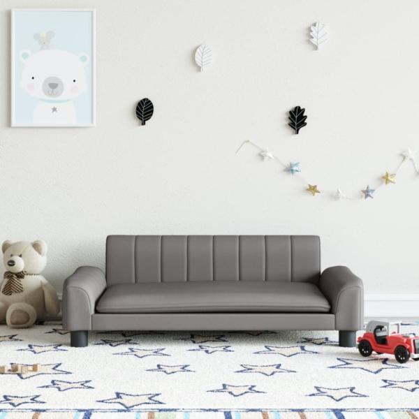 vidaXL Kindersofa Grau 90x53x30 cm Kunstleder 3196266