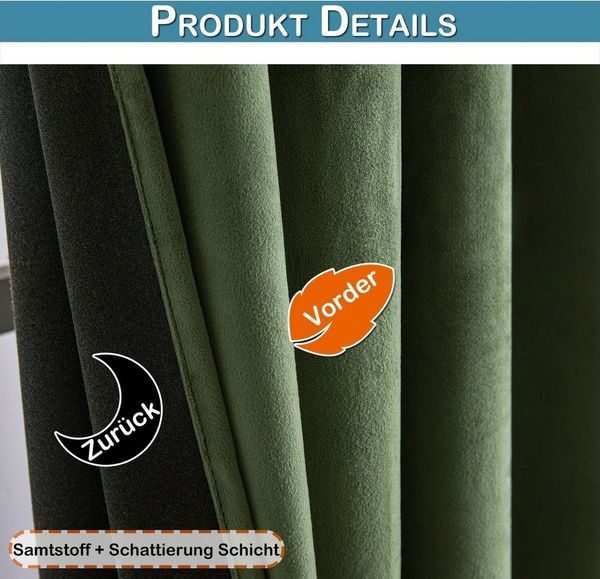 Sunicol Vorhang 2er Set Samtvorhänge Kräuselband Verdunkelungsvorhang, Blickdicht Velvet Gardinen für Schlafzimmer Wohnzimmer