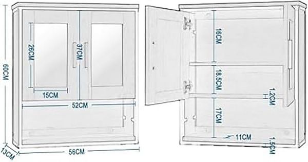 EUGAD Badmöbel-Set, (3-St), Badschrank mit 2 Spiegeln, Beistellschrank mit 4 Schubladen