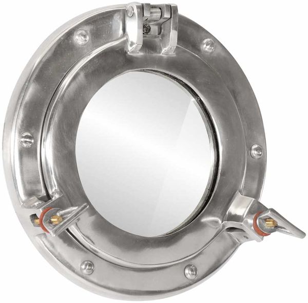 vidaXL Bullaugen-Spiegel Wandmontage Ø23 cm Aluminium und Glas 357847