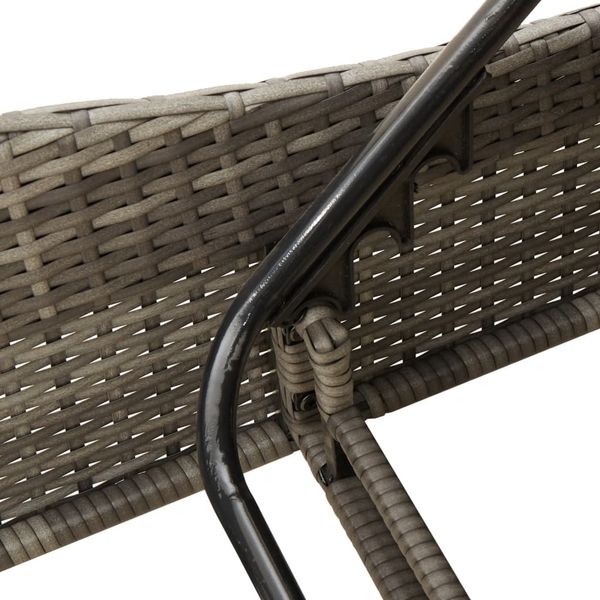vidaXL Sonnenliege mit Auflagen Grau 114x205x73 cm Poly Rattan 368289 Bild 9