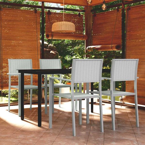 vidaXL 5-tlg. Garten-Essgruppe Weiß 3099259