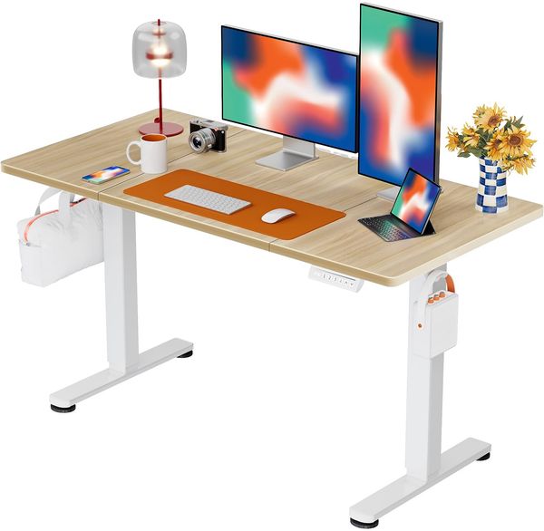 ErGear Elektrisch Höhenverstellbarer Schreibtisch 120x60 cm, Schreibtisch Höhenverstellbar mit 4-Gedächtnis-Smart-Pult für Home-Office mit Verbindungsplatte