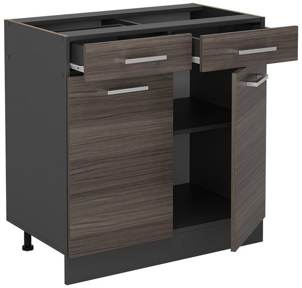 Küchenunterschrank R-Line Edelgrau 80 cm ohne Arbeitsplatte Vicco Bild 3