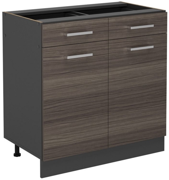 Küchenunterschrank R-Line Edelgrau 80 cm ohne Arbeitsplatte Vicco