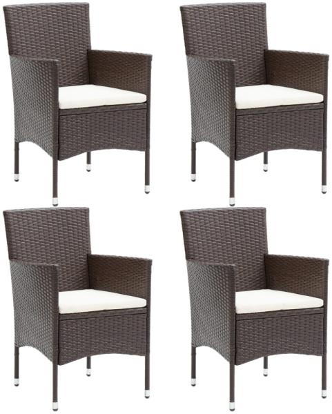 vidaXL Garten-Essstühle 4 Stk. Poly Rattan Braun 310565