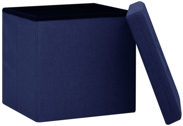vidaXL Hocker mit Stauraum Blau Leinenoptik 338767 Bild 5