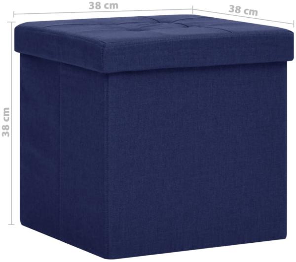 vidaXL Hocker mit Stauraum Blau Leinenoptik 338767 Bild 2