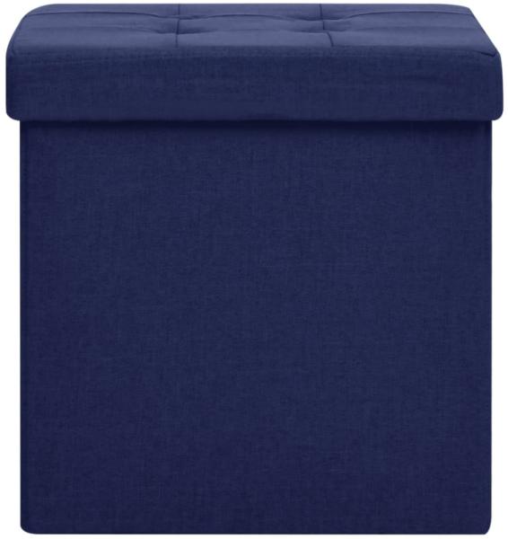 vidaXL Hocker mit Stauraum Blau Leinenoptik 338767 Bild 8