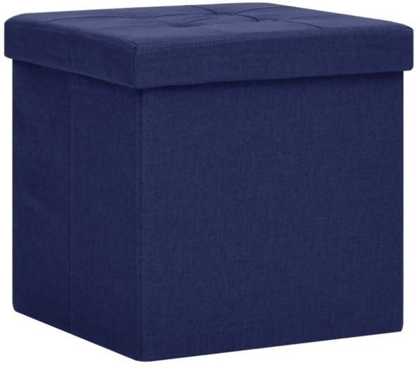 vidaXL Hocker mit Stauraum Blau Leinenoptik 338767 Bild 7