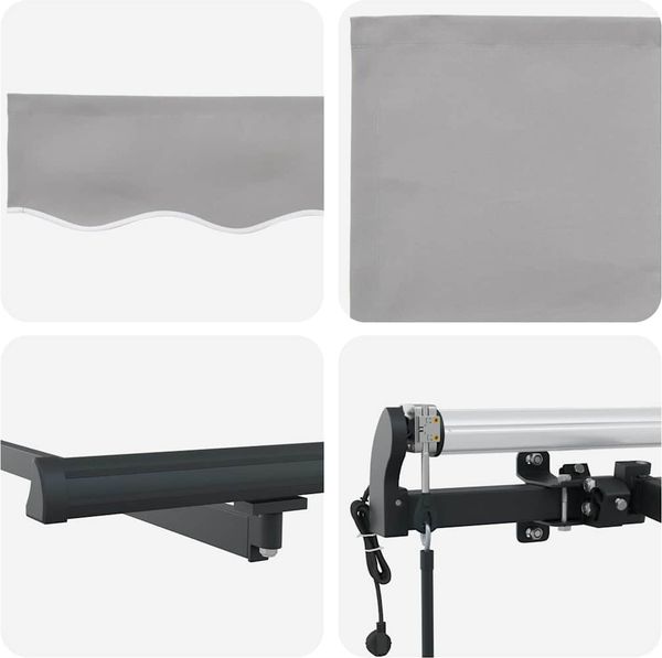 vidaXL Ausziehbare Markise Hellgrau 400 x 350 cm Stoff und Aluminium 3330805 Bild 8