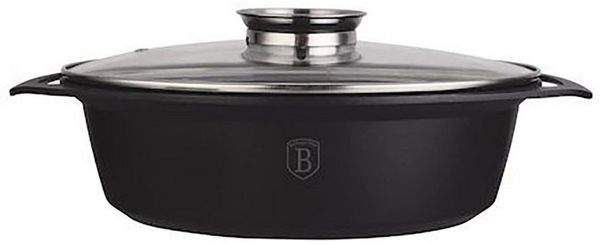 BerlingerHaus Bräter Strong mold, Marmorbeschichtung (Set, 2-tlg), mit Glasdeckel und Aromaknopf