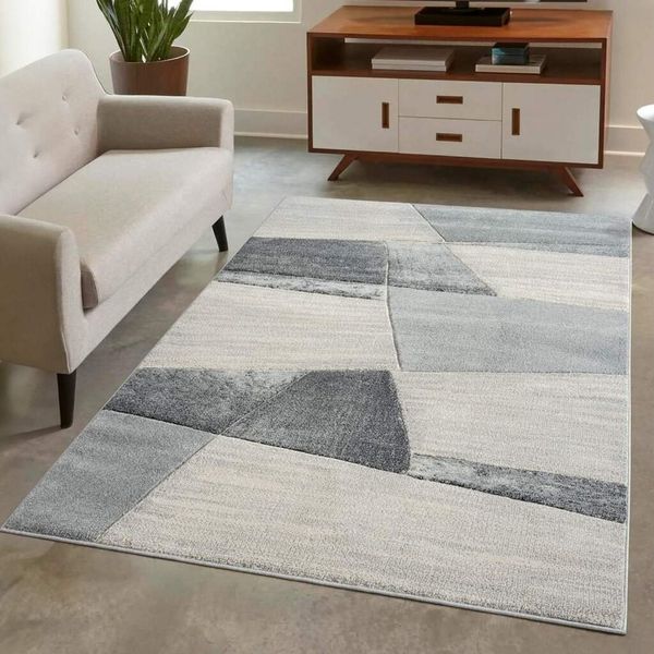 Carpet City Teppich BONITO 9053, rechteckig, Höhe: 11 mm, Läufer, Flachflor, Hochtief-Muster/ 3D-Effekt, Geo-Muster, Wohnzimmer
