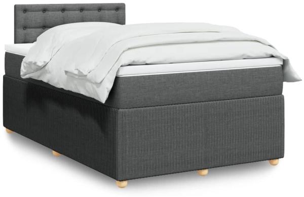 vidaXL Boxspringbett mit Matratze Dunkelgrau 120x190 cm Stoff 3289710