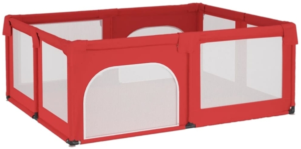 vidaXL Laufstall mit 2 Türen Rot Oxford-Gewebe 10310