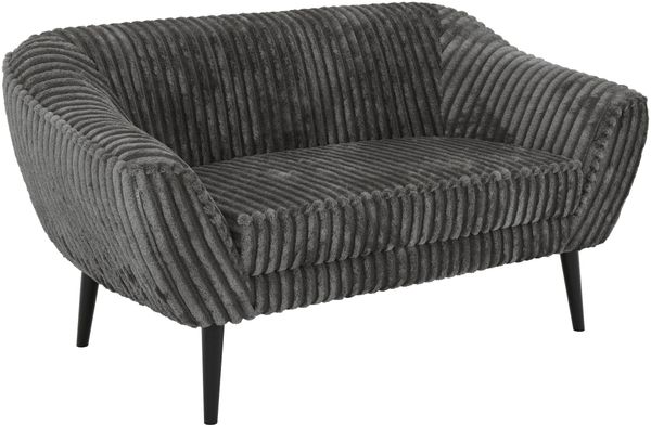 Polstersofa PIRS 2 Skandinavisches Sofa 2-Sitzer, Sofa mit Wellenfederung, Breite 140 cm, schwarze Füße Hoher Sitzkomfort - Grau Cord Bild 8