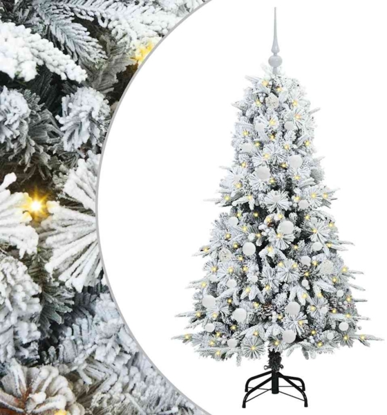 vidaXL Künstlicher klappbarer Weihnachtsbaum Weiß 150 cm PE und PVC 3397474